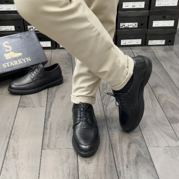 Chaussures Noir Cuir - Semelles Très Confortable