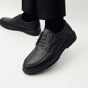 Chaussures Noir Cuir - Semelles Très Confortable